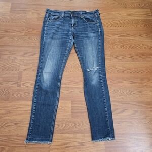Rag & Bone Dre Low-Rise Slim Boyfriend Jeans Yesler Med Wash 28 (32x28) Raw Hem
